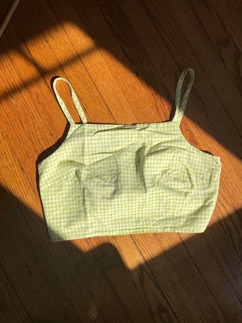 Lime Gingham Crop Top